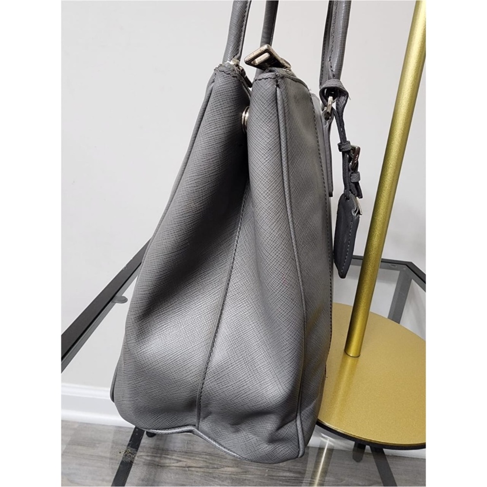 Authentic Prada Saffiano Leather Galleria Double Zip Medium Tote Bag Ash/Grey - Picture 12 of 12